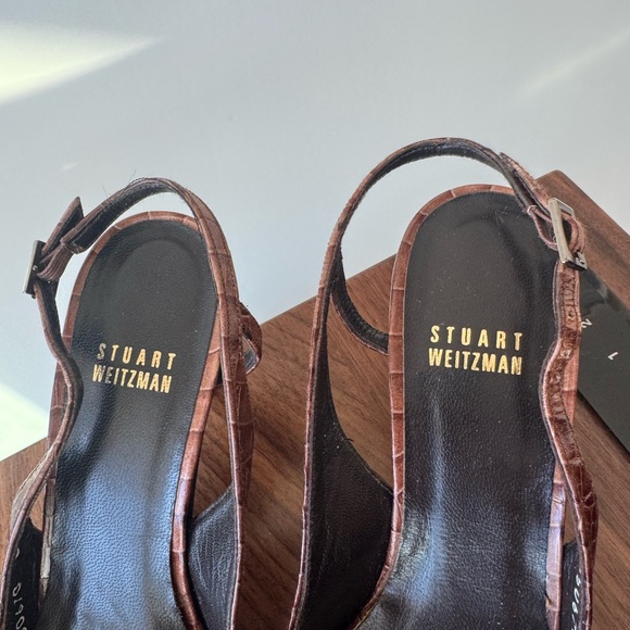Stuart Weitzman NEW (NWOT) Elegant Brown Slingback Heels - Picture 4 of 9